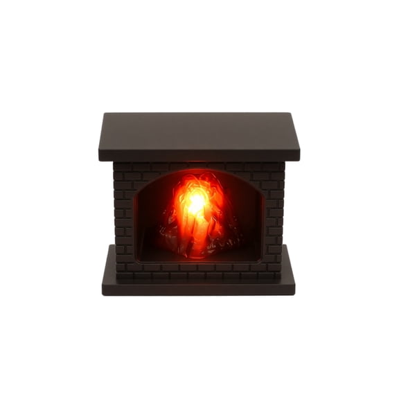 Faux Fireplace Wind Lantern Decor Piece, Centerpiece Table Decorations, Ambient Lighting Living Room, Portable Led Light, Small Nightstand Lamp, 2.5 X 2 Inch Solid Black Warm