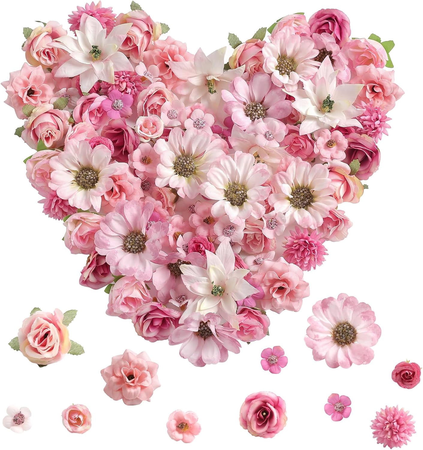 MY Faux Flower Heads Mini Artificial Flower Heads Fake Flowers ...