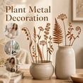 Faux Flower Stems with 2D Cut Metal Design, Set of 7, Rustic Bronze ...