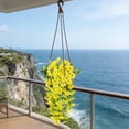 thumbnail image 1 of Faux Flowers Artificial Hanging Flower Outdoor Artificial Petunias for Outdoors UV Resistant Silk Flowers for Outside for Summer Kitchen Porch Patio Balcony Backyard Decor (1Pc,Yellow), 1 of 5