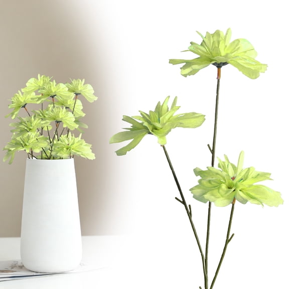 Faux Flowers Artificial Silk Stems, 1-Pack 24.8 Inch 3 Head Floral Branch, for Family Dining Table Centerpiece Decoration, bldnkj