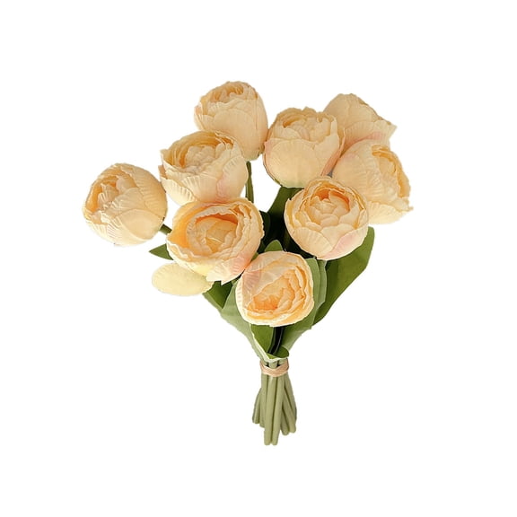 Faux Flowers Artificial Tulips 9 Stems Silk Floral for Home Wedding Yellow Realistic Tulip Arrangements No Fade Everlasting Blooms Indoor Outdoor Decoration