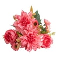 thumbnail image 1 of Faux Flowers Bundle Artificial Dahlia Rose Bunch Realistic Artificial Flowers for Flower Arrangement Home Wedding Decoration, 1 of 8