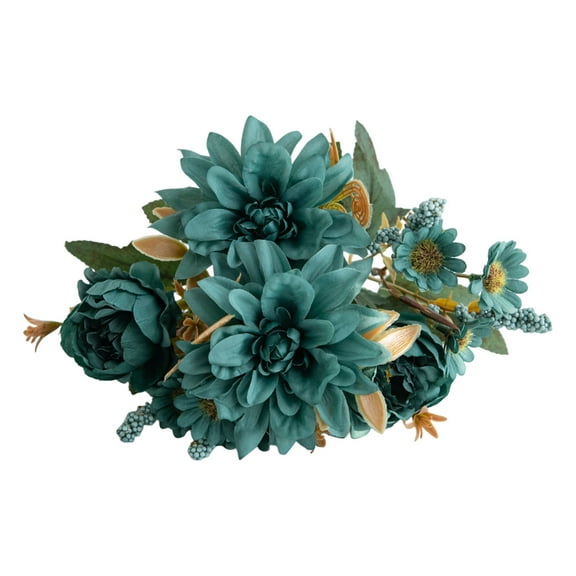 Faux Flowers Bundle Artificial Dahlia Rose Bunch Realistic Artificial Flowers for Flower Arrangement Home Wedding Decoration