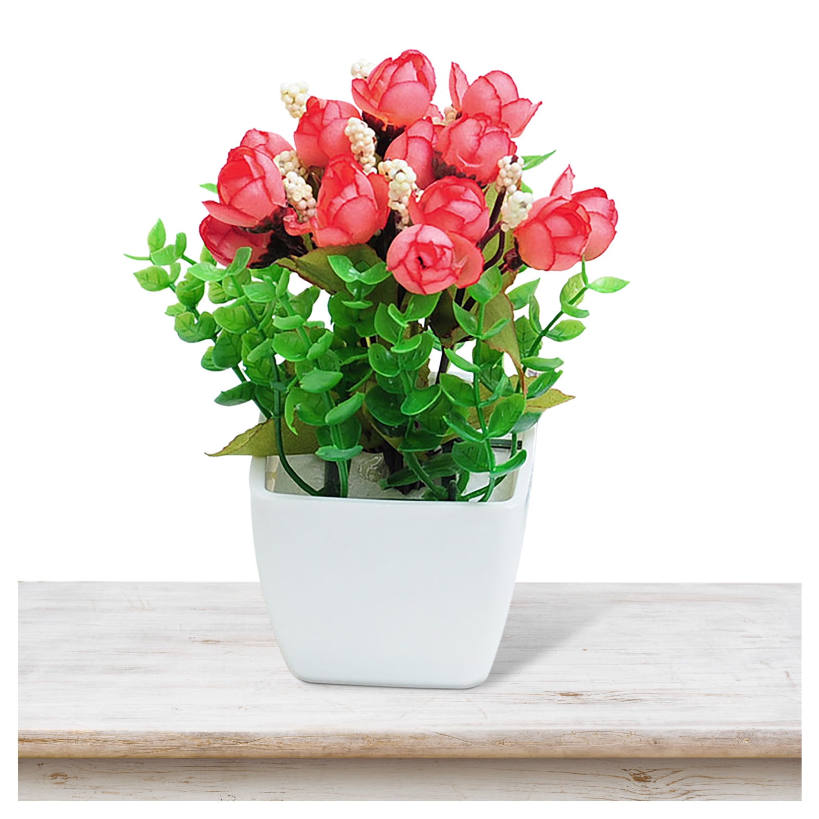 Faux Flowers with Vase Artificial Silk Flowers in Vase Realistic ...