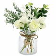 Faux Flowers with Vase, Artificial Silk Roses in Vase, Fake Plant ...