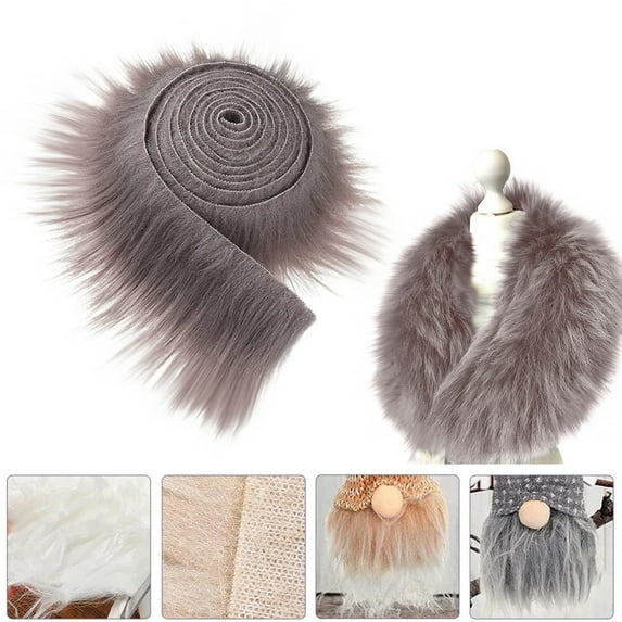 Faux Fluff Fabric, Faux Fluff Strips, DIY Projects Craft Costume Decoration, Ribbon Fabric Strips, 1Pcs Soft and Fuzzy Strips, Artificial Fluffy Fabric Gray 1.96x59.06 In