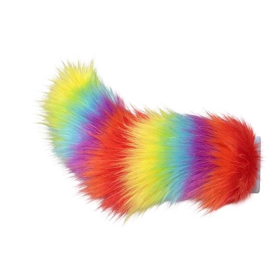 Faux Fox Fur Vehicle Tail Decoration, 11.8in Fuzzy Plush Tail Ornament for Car Modification, Fun and Eye-Catching Auto Accessory V