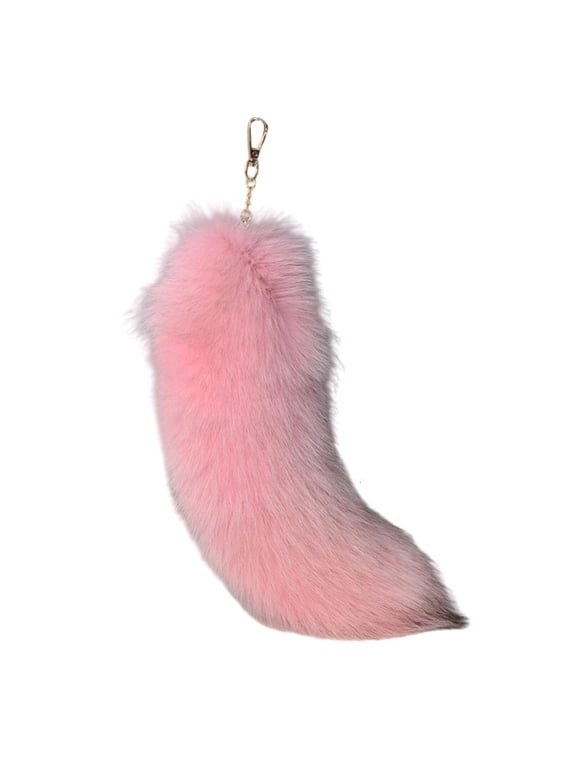 Faux Foxes Tail Rings Unique Foxes Tail Pendant Keychain Accessory Delicate Keyring Ornament for Women