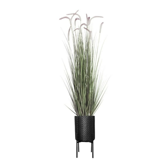 Faux Foxtail Grass 77” | Purple and white topped | Tall artificial grass in a planter | Home décor | Vintage Home