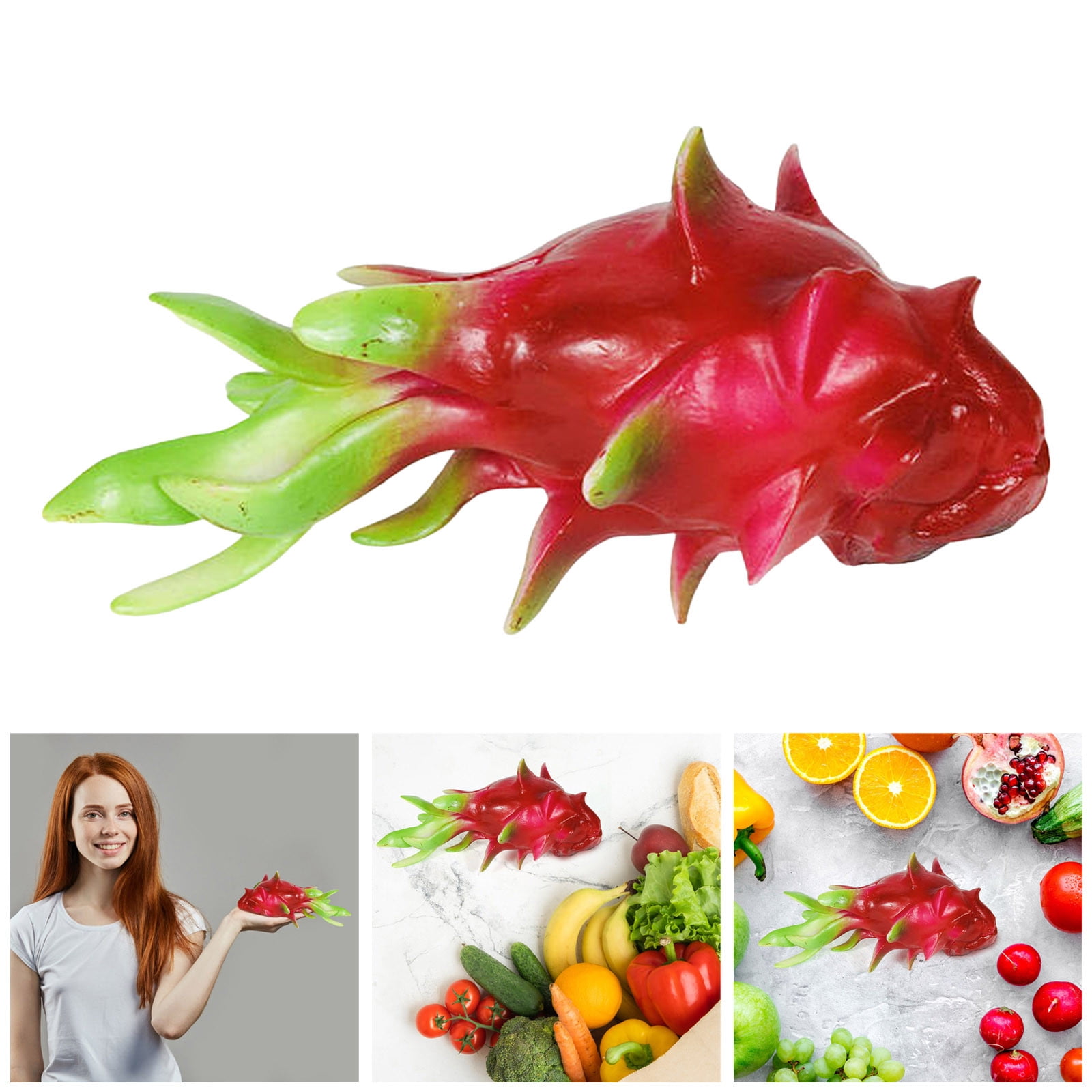 Faux Fruits, Artificial Lifelike Pitaya Fake Dragon Fruit Model Dragon