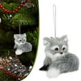 thumbnail image 1 of Faux Fur Animal Hanging Ornaments, Plush Woodland Animal Pendant, Cute Animals Decorative Hanging Ornaments, Rustic Animal Decoration for Xmas Tree Backpack Party (Grey Fox), 1 of 9