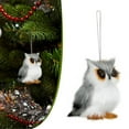 thumbnail image 1 of Faux Fur Animal Hanging Ornaments, Plush Woodland Animal Pendant, Cute Animals Decorative Hanging Ornaments, Rustic Animal Decoration for Xmas Tree Backpack Party (White Owl), 1 of 9
