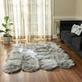 thumbnail image 1 of Faux Fur Area Rug Luxuriously Soft and Eco Friendly 5' X 7' Gray, 1 of 4