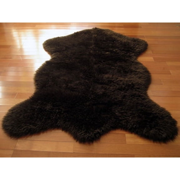 Faux Fur Area Rug Luxuriously Soft and Eco Friendly Bear Pelt 3' X 5' Brown Made in France