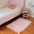thumbnail image 1 of Faux Fur Area Rug Luxuriously Soft and Eco Friendly Rectangle 2' X 3' Pink, 1 of 4