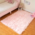 thumbnail image 1 of Faux Fur Area Rug Luxuriously Soft and Eco Friendly Rectangle 4' X 6' Pink, 1 of 5