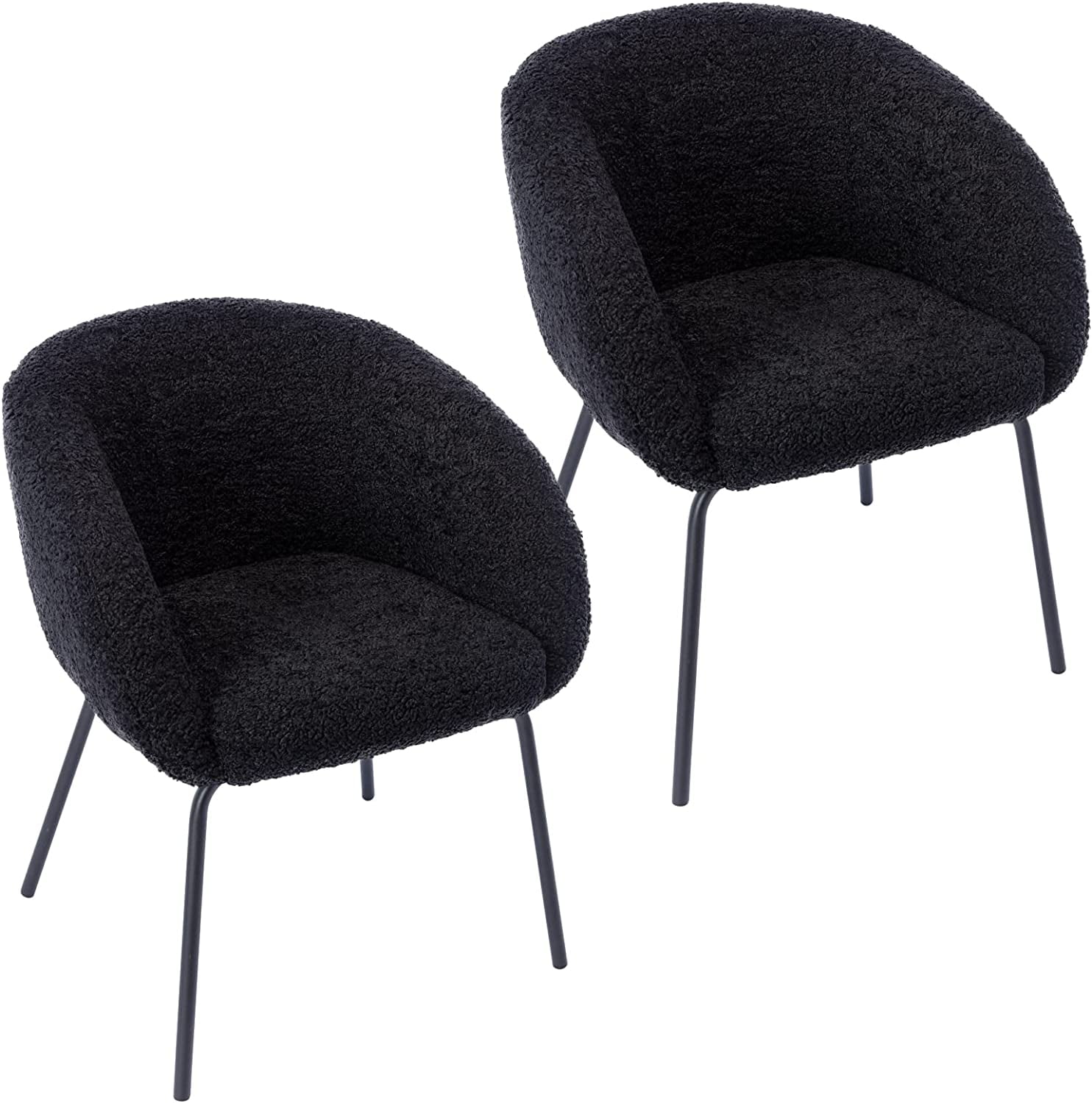 Faux Fur Barrel Dining Chair Upholstered Accent Side Chair Makeup ...