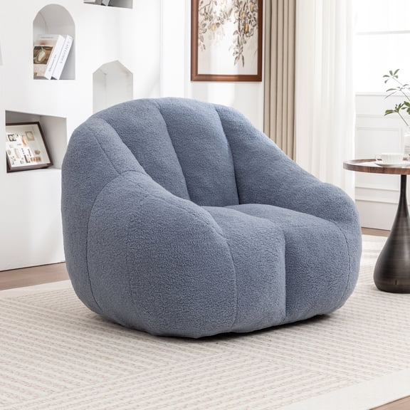 Faux Fur Bean Bag Chair with Memory Foam Tufted Lazy Lounge Sofa Bed Couch
