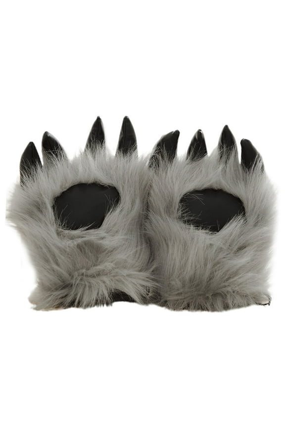 Faux Fur Bear Wolf Werewolf Paw Gloves Funny Winter Claw Mitts Christmas Party Favors