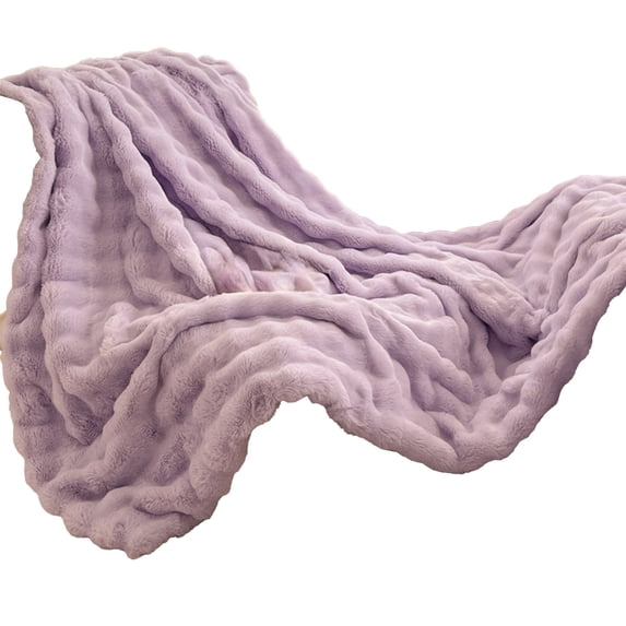 Faux Fur Bed Blankets Fluffy Warm Throw Blanket for Sofa Couch Soft Plush Decorative Blanket Thick and Heavy Cute Bubble Furry Blanket