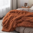 thumbnail image 1 of Faux Fur Blanket Burnt Orange - Queen (90" x 90"), 1 of 5