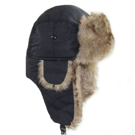 Faux Fur Bomber Trapper Hat for Men Cotton Warm Ushanka Russian Hat