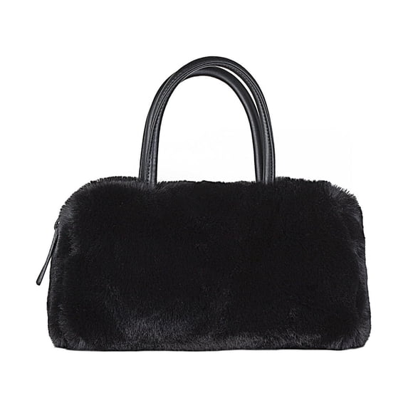 Faux Fur Bowler - Black