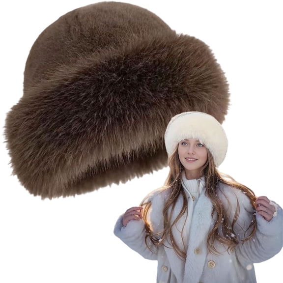 Faux Fur Bucket Hat, Warm Faux Mink Plush Hat, Winter Fluffy Fisherman Fuzzy Bucket Hat