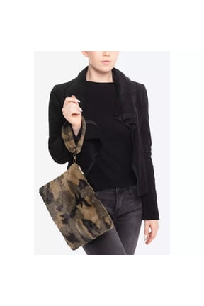Faux Fur Camo Clutch Bag