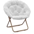 thumbnail image 1 of Faux Fur Chair, Folding Chair Soft Lounge Chair, Portable Moon Chair for Bedroom, Dorm Rooms, Apartments, Lounging, Garden and Courtyard(White), 1 of 14