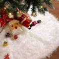 thumbnail image 1 of Faux Fur Christmas Tree Skirt 24 Inch White Fluffy Tree Skirt for Christmas Tree Decoration and Holiday Decor, 1 of 5