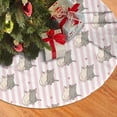 Faux Fur Christmas Tree Skirt, Heart cat Christmas Decorations Tree Mat