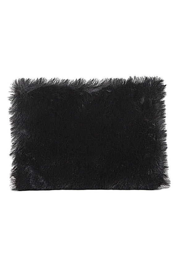Faux Fur Clutch - Black