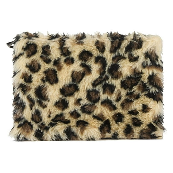 Faux Fur Clutch - Leopard