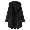 thumbnail image 1 of Faux Fur Coat Women,Plus Size Hoodie Cardigan Top for Women Fleece Faux Fur Coats Long Sleeve Teddy Bear Jacket Button Loose Fluffy Coats, 1 of 3