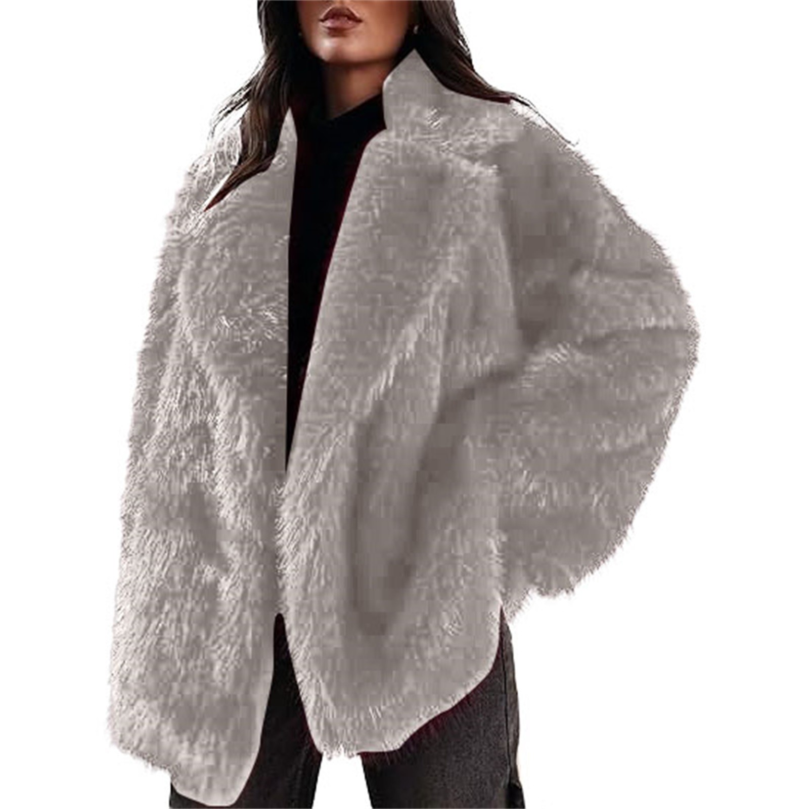 Faux Fur Coat, Yigetop Women's Faux Coat Long Sleeve Lapel Shaggy