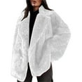 thumbnail image 1 of Faux Fur Coat, Yigetop Women's Faux Coat Long Sleeve Lapel Shaggy Winter Jacket Warm Furry Open Front Outerwear Fur Jacket White L, 1 of 4