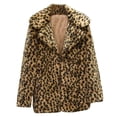 thumbnail image 1 of Coat for Women Fashion Casual Warm Winter Long Lapel Leopard Outwear Jacket White Coat Trench Thick Jackets Z3-Brown S, 1 of 2