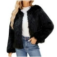 thumbnail image 1 of Faux Fur Coats for Women Winter Warm Solid Jecket Long Sleeve Casual Fashion Cardigan, 1 of 8