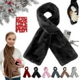 thumbnail image 1 of Faux Fur Collar Scarf For Women With Hidden Zipper Pocket Winter Pocket Scarf For Hands-Free Storage Phone & Valuables ( Dark Gray ), 1 of 3