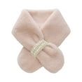 thumbnail image 1 of Faux Fur Collar Scarf Winter Fake Faux Fur Loophole Scarf Rectangle Furry Wrap for Women Girls Beige One Size, 1 of 2