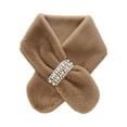 thumbnail image 1 of Faux Fur Collar Scarf Winter Fake Faux Fur Loophole Scarf Rectangle Furry Wrap for Women Girls Khaki One Size, 1 of 2