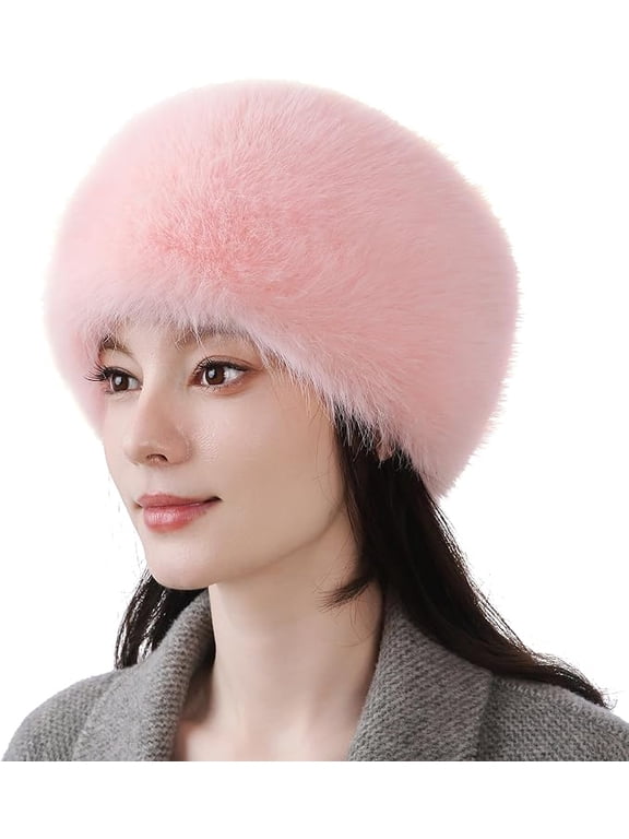 Faux Fur Cossack Russian Style Hat for Ladies Winter Hats for Women