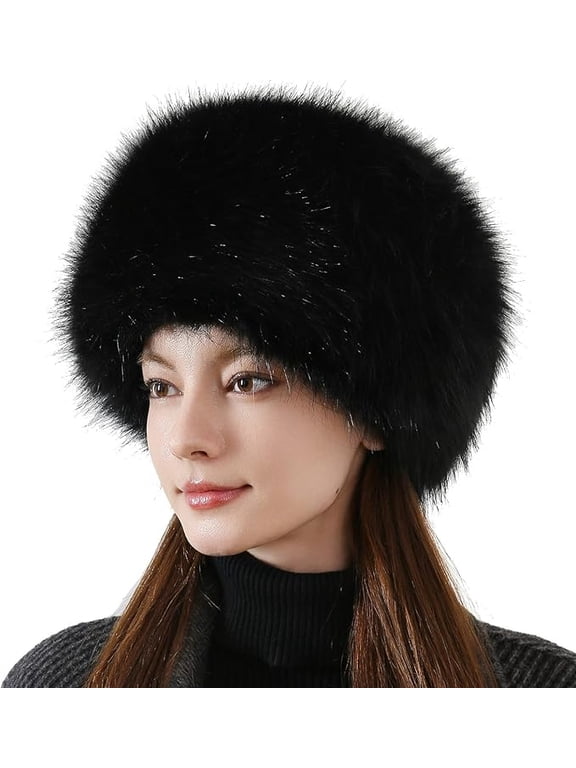 Faux Fur Cossack Russian Style Hat for Ladies Winter Hats for Women