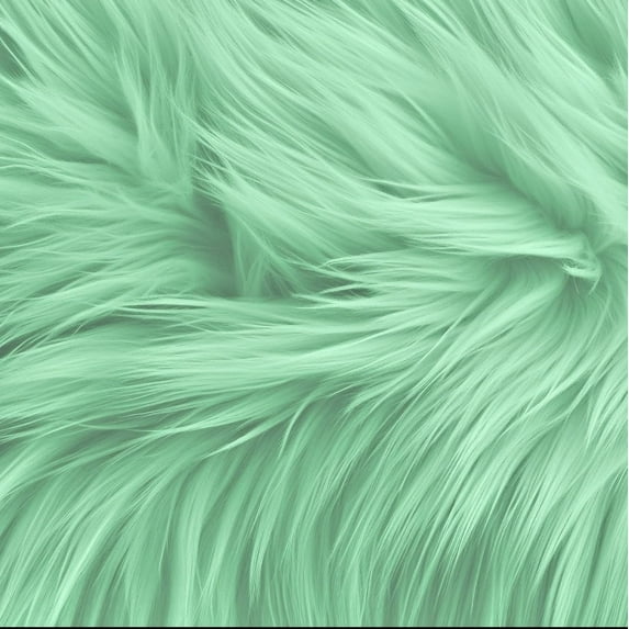 FabricLA Faux Fur Fabric | 36" Round Circular Fluffy Shaggy Faux Fur Fabric | Use Round Faux Fur for Carpet, Kids Play Mats, Bedroom, Christmas Decoration. (Mint)