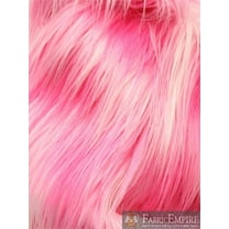 Faux Fur Fabric Long Pile 3 TONE RAINBOW HOT PINK WHITE PINK/ 60" Wide / Sold by the yard