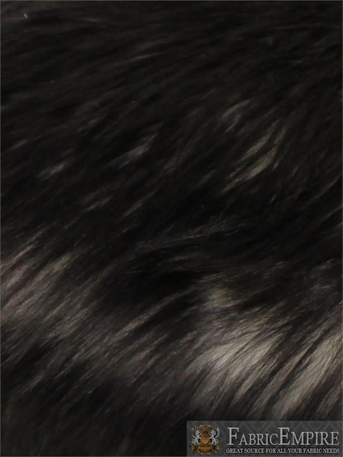 Faux Fur Fabric Long Pile Candy Shaggy BLACK/ 60" Wide / Sold by the yard