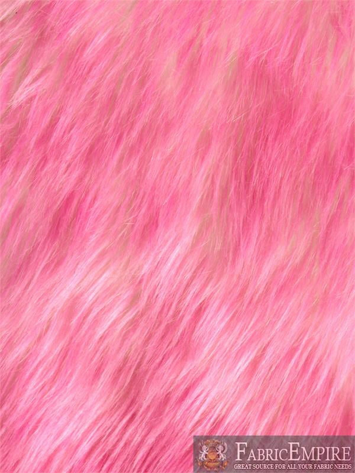 Faux Fur Fabric Long Pile Candy Shaggy BUBBLE GUM/ 60" Wide / Sold by the yard