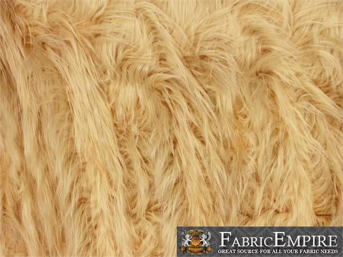 Faux Fur Fabric Long Pile Gorilla CAMEL / 60" Wide / Sold by the yard